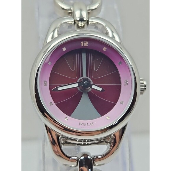 Relic Fossil Big Tic Animated Pink Dial Womens Bracelet Watch Quartz New Battery - Picture 5 of 11